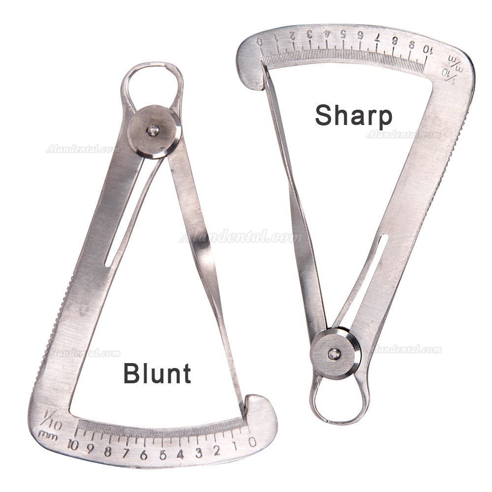 2Pcs Dental Lab Gauge Caliper Stainless Steel Metal Wax Thickness Measurement Ruler Tool